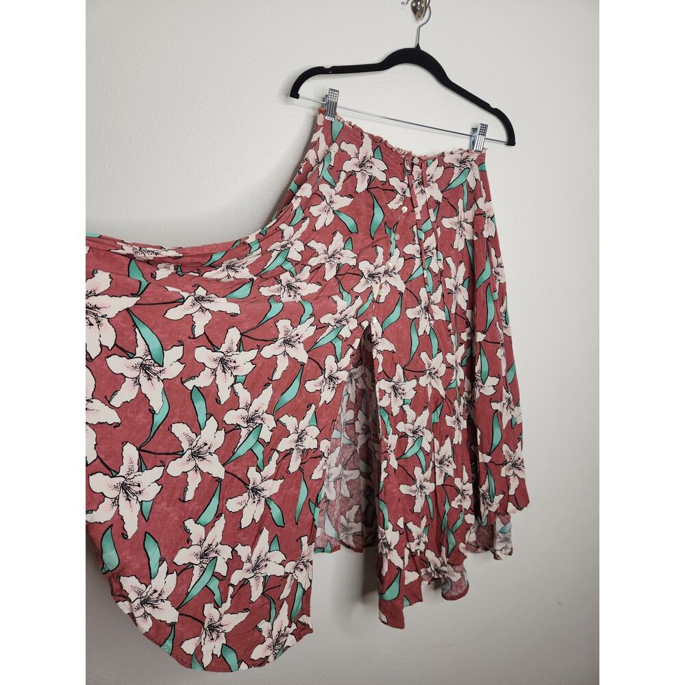 y2k O'Neill Floral Boho Surf Skate Skirt Beach Coastal S Rayon Hawaiian Hawaii - Picture 3 of 5